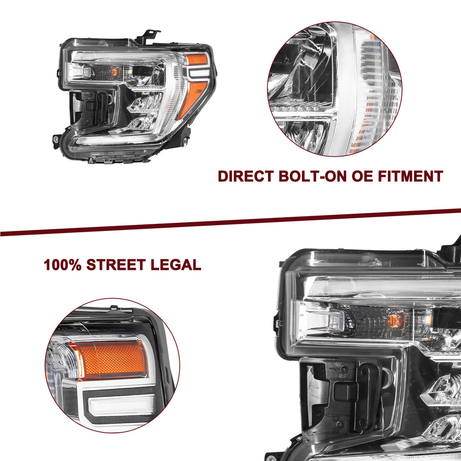 For 2019-2022 GMC Sierra 1500 LED Headlights