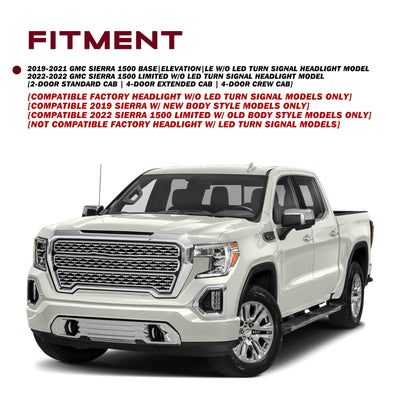 For 2019-2022 GMC Sierra 1500 LED Headlights