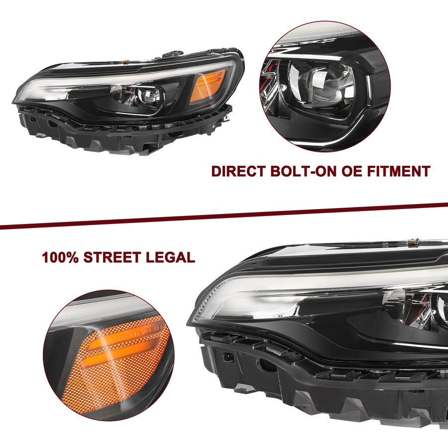 For 2019-2022 Jeep Cherokee Full LED Projector Headlights