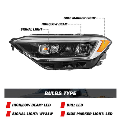 For 2019-2022 Volkswagen Jetta LED Headlights for Factory Projector Models