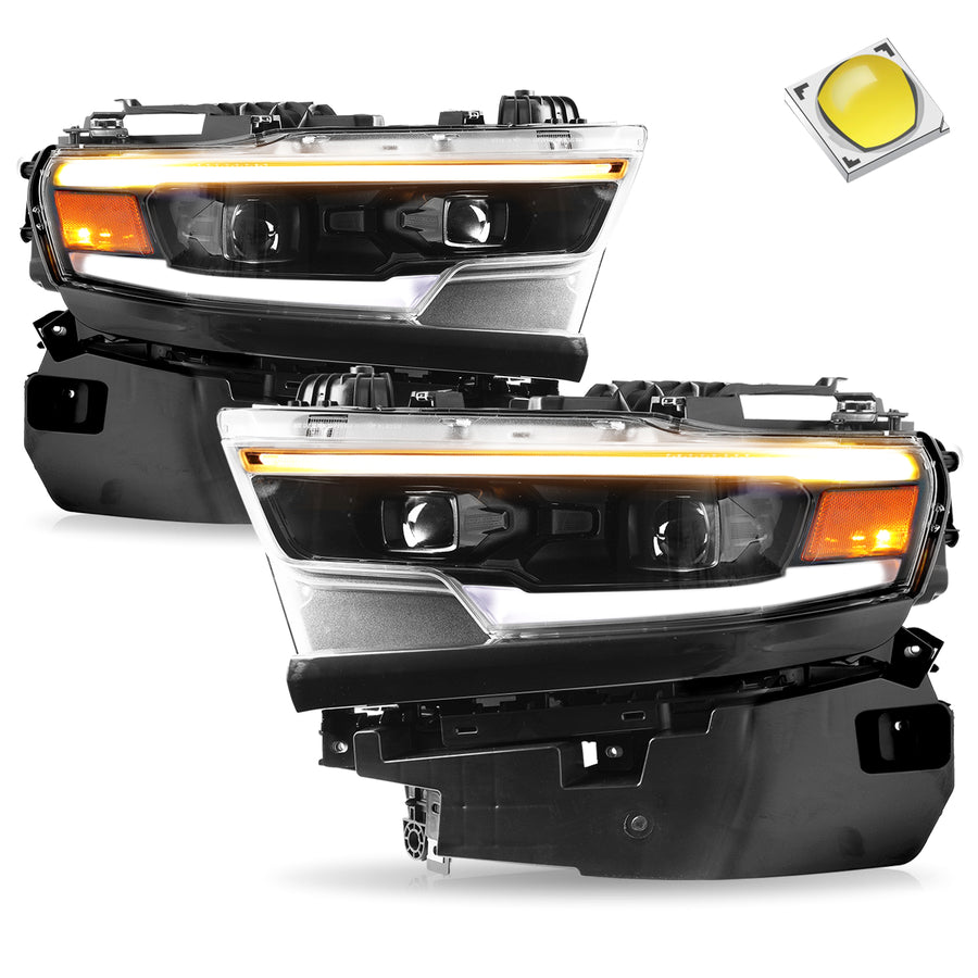 For 2019-2023 Dodge Ram 1500 Headlight Premium Type LED Chrome Right 68316084AD For 2019-2023 Dodge Ram 1500 Headlight Premium Type LED Chrome Right 68316084AD