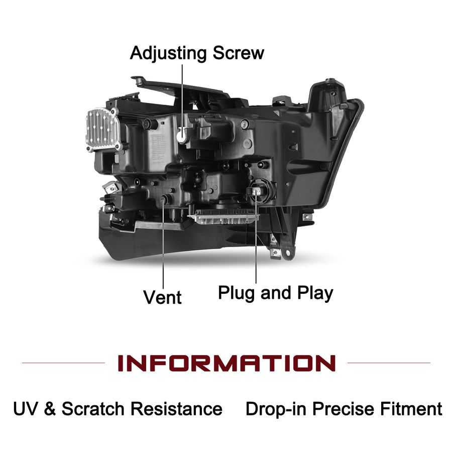 For 2019-2023 Dodge Ram 1500 TRX Full LED Projector Headlights