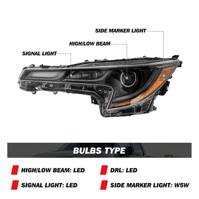 For 2020-2021 Toyota Corolla SE/XLE/XSE LED Projector Headlights
