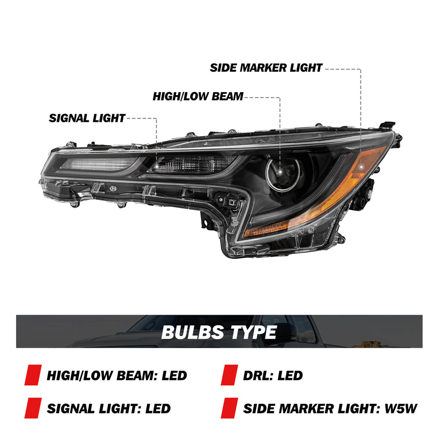 For 2020-2021 Toyota Corolla SE/XLE/XSE LED Projector Headlights