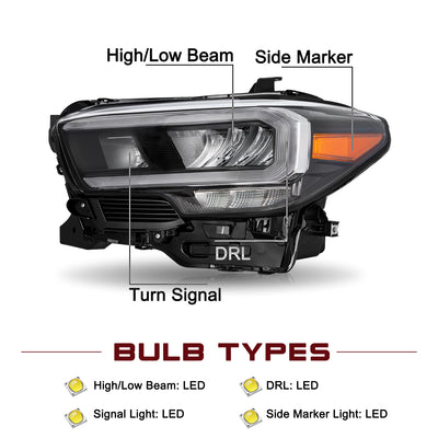For 2020-2023 Toyota Tacoma LE Full LED Headlights