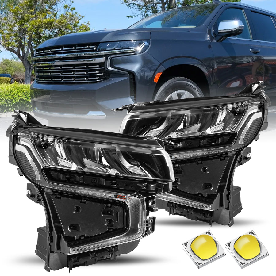 For 2021-2023 Chevy Tahoe/Suburban LED Headlights W/o DRL