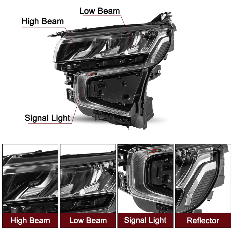 For 2021-2023 Chevy Tahoe/Suburban LED Headlights W/o DRL