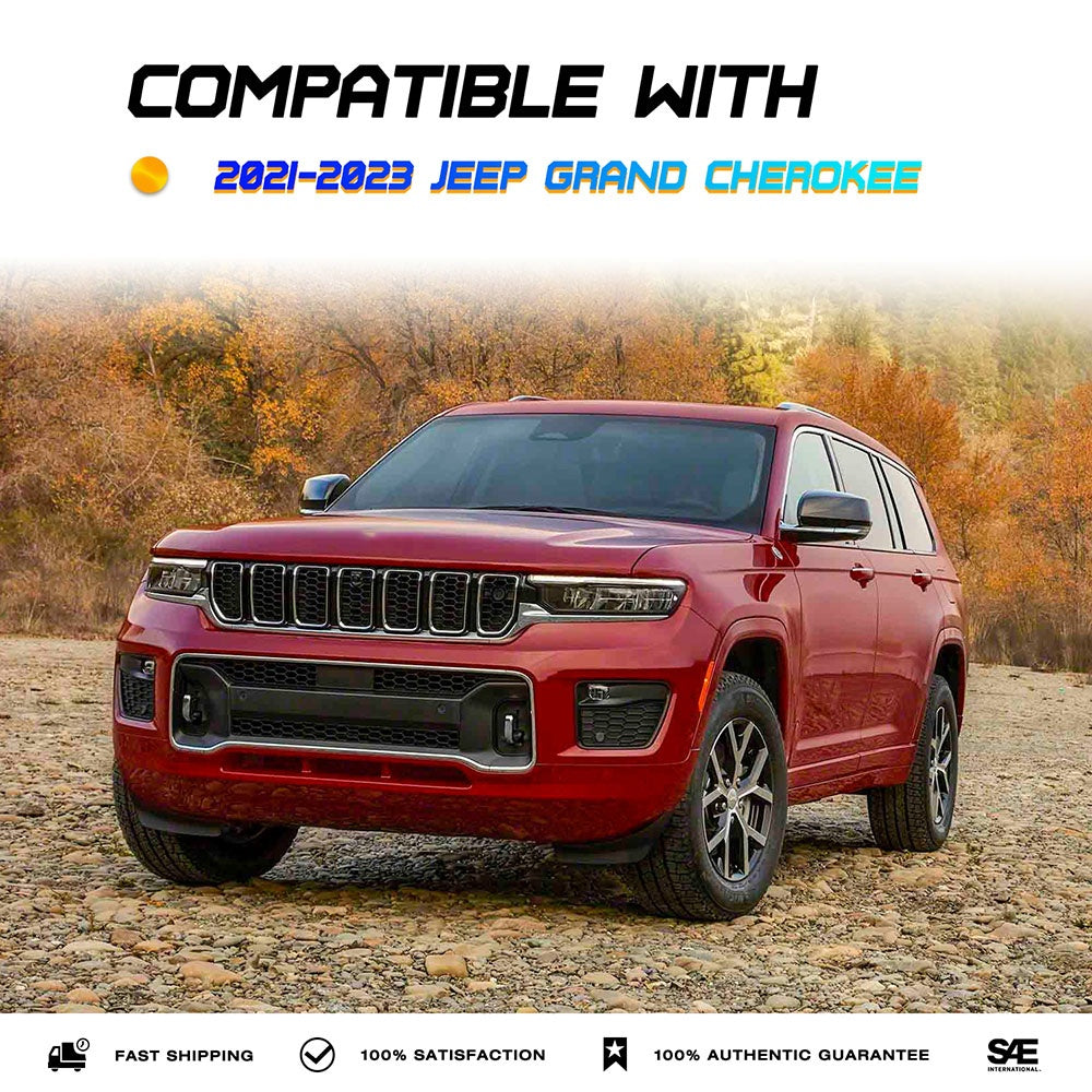 Full LED Projector Headlights For 2019-2023 Jeep Cherokee – Left & Right Pair, Black Housing