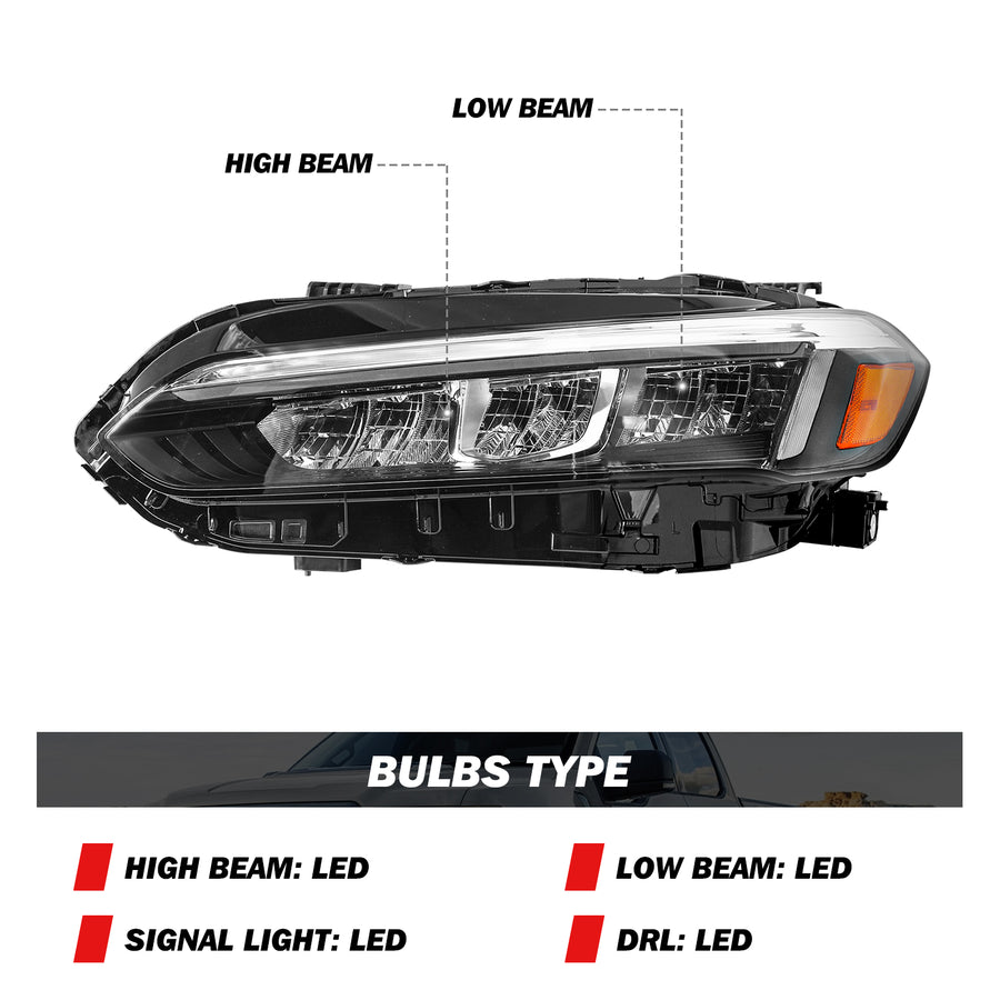 For 2022-2023 Honda Civic Full LED Headlights