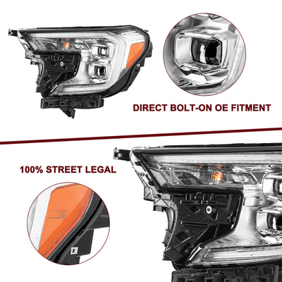 For 2022-2024 GMC Terrain SLE/SLT Full LED Projector Headlights