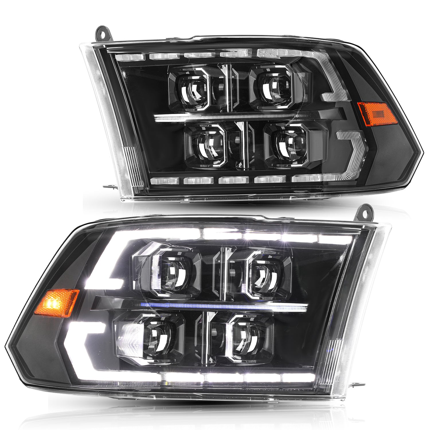 For 2009-2018 Dodge Ram 1500 2500 3500 Full LED Performance Headlights ...