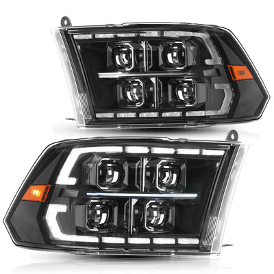 For 2009-2018 Dodge Ram 1500 2500 3500 Full LED Performance Headlights [for dual or quad beam style]