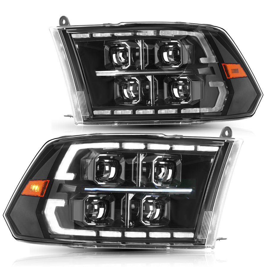 For 2009-2018 Dodge Ram 1500 2500 3500 Full LED Performance Headlights [for dual or quad beam style]