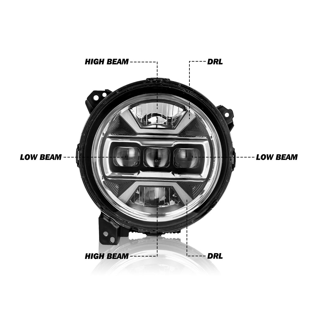 For 2018-2024 Wrangler JL / 2020-2024 Gladiator 9 Inch Round Full LED ...