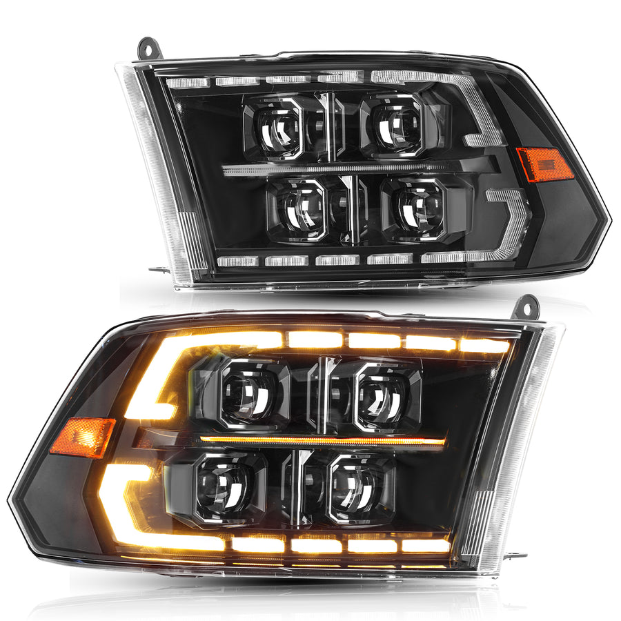 For 2009-2018 Dodge Ram 1500 2500 3500 Full LED Performance Headlights [for dual or quad beam style]