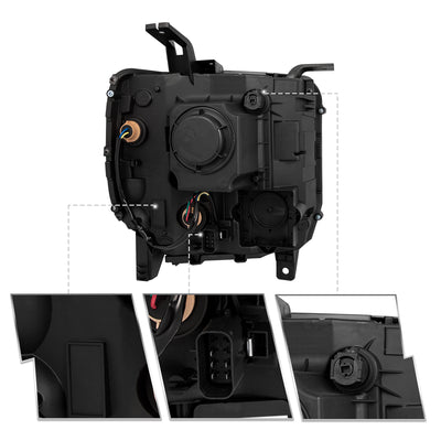 For 2014-2019 GMC Sierra Projector Halogen without LED DRL Headlights