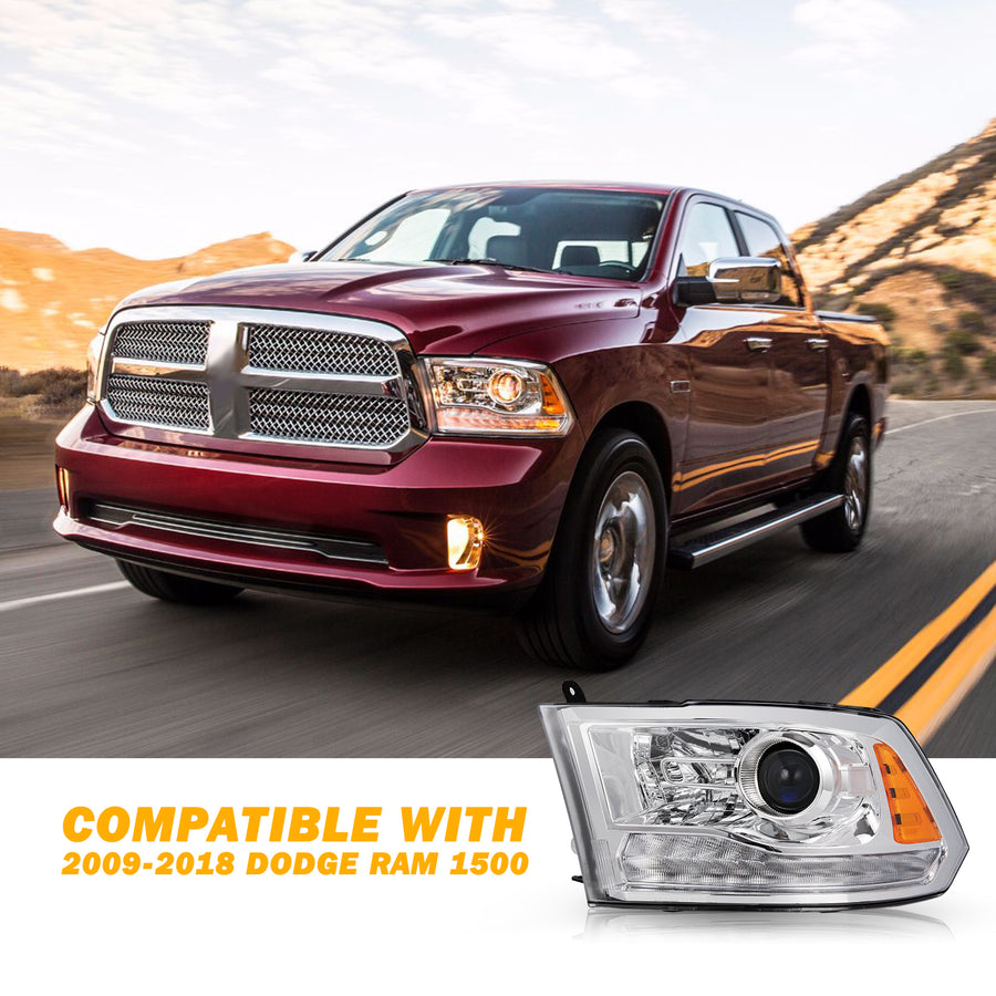 For 2009-2018 Dodge Ram 1500 2500 3500 LED DRL Projector Headlights