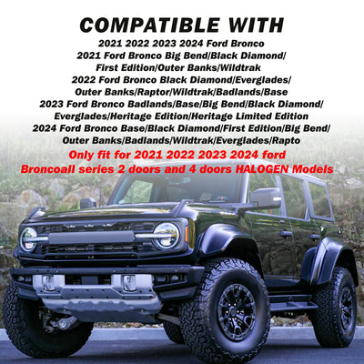 For 2021-2024 Ford Bronco (Not Fit Bronco Sport) Full LED Performance Headlights