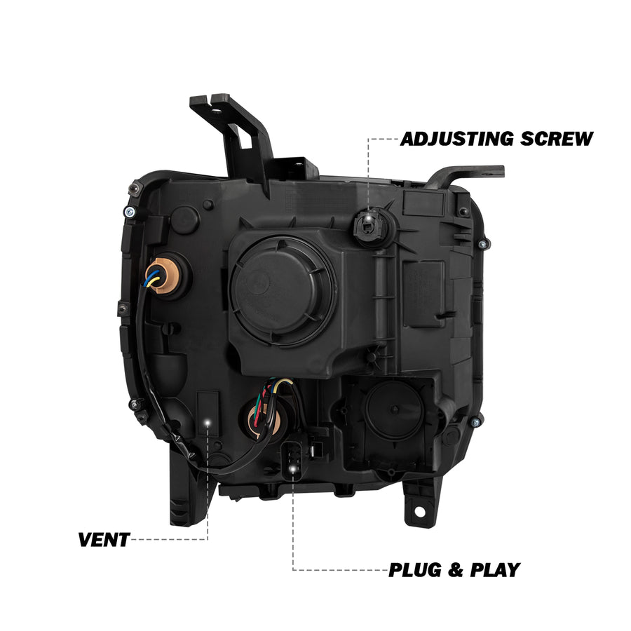 For 2014-2019 GMC Sierra Projector Halogen without LED DRL Headlights