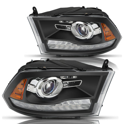 For 2009-2018 Dodge Ram 1500 2500 3500 LED DRL Projector Headlights