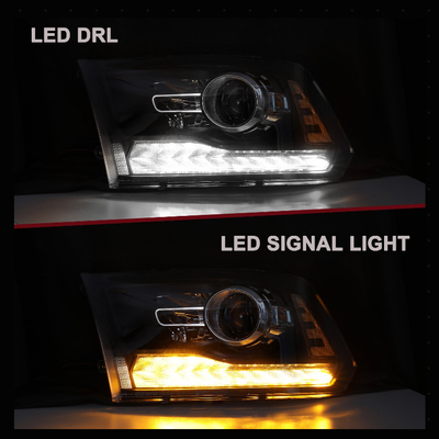 For 2009-2018 Dodge Ram 1500 2500 3500 LED DRL Projector Headlights