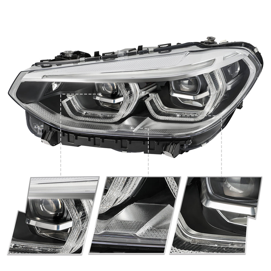 For 2018-2021 BMW X3/ 2019-2021 BMW X4 Full LED W/AFS Headlights