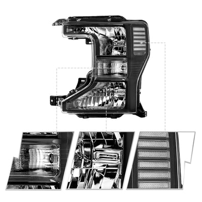 For 2020-2022 Ford F250 F350 SuperDuty Halogen Headlights