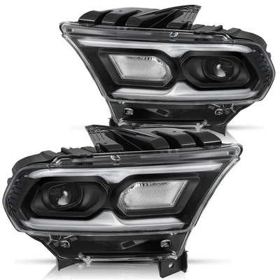For 2021-2024 Dodge Durango Black Bezel LED Projector w/Halogen Turn Signal Headlights
