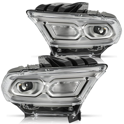 For 2021-2024 Dodge Durango Chrome Bezel LED Projector w/Halogen Turn Signal Headlights
