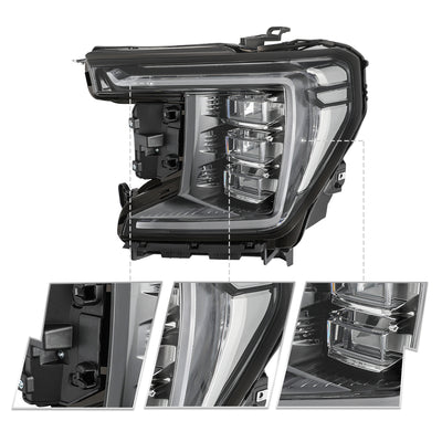 For 2021-2024 GMC Yukon/Yukon XL [SLE,SLT,Denali,AT4] Full LED Headlights