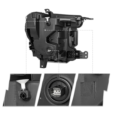 For 2021-2024 GMC Yukon/Yukon XL [SLE,SLT,Denali,AT4] Full LED Headlights