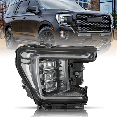 For 2021-2024 GMC Yukon/Yukon XL [SLE,SLT,Denali,AT4] Full LED Headlights
