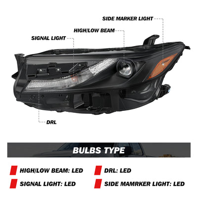 For 2024-2025 Toyota Camry SE LE Full LED Headlights