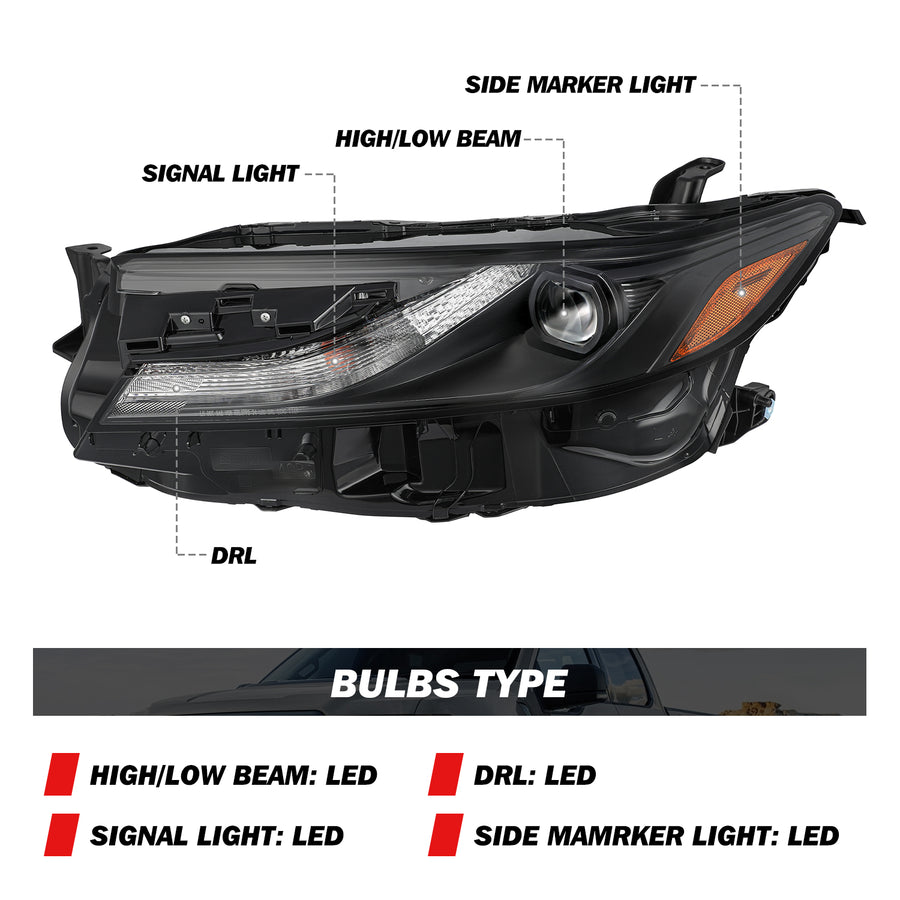 For 2024-2025 Toyota Camry SE LE Full LED Headlights