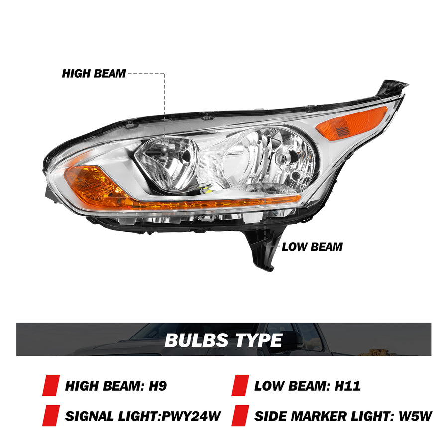 For 2014-2018 Ford Transit Connect Replacement Headlights