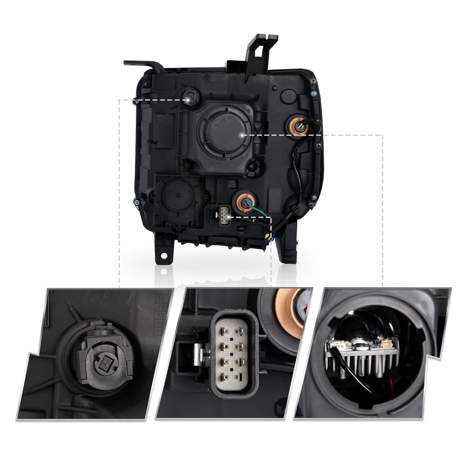 For 2014-2019 GMC Sierra Full LED Performance Headlights